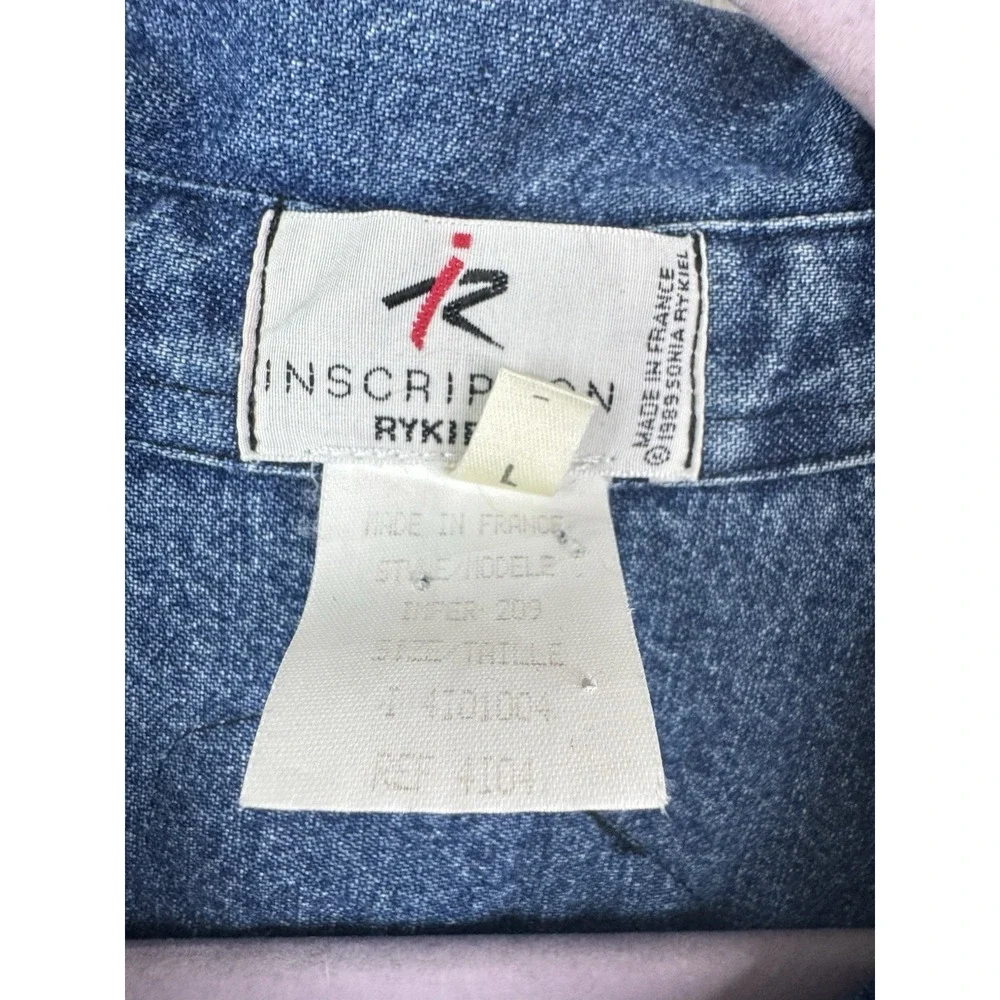 Sonia‎ Rykiel Inscription Paris Denim Duster Coat L Oversized Vtg 80s 90s France